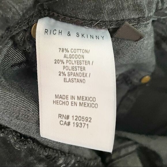 rich & skinny marilyn skinny jeans in tar black 26 - Picture 9 of 9